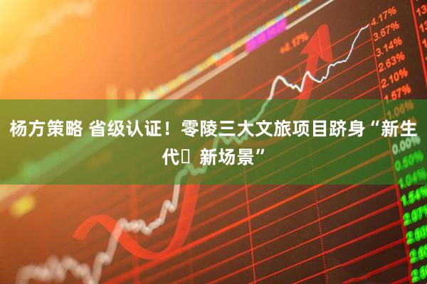 杨方策略 省级认证！零陵三大文旅项目跻身“新生代・新场景”