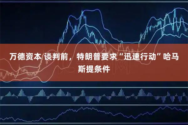 万德资本 谈判前，特朗普要求“迅速行动”　哈马斯提条件